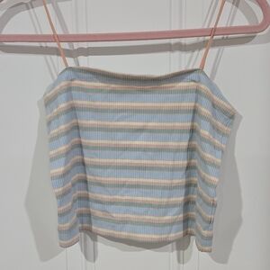 American Eagle Outfitters Blue and Cream Striped Camisole